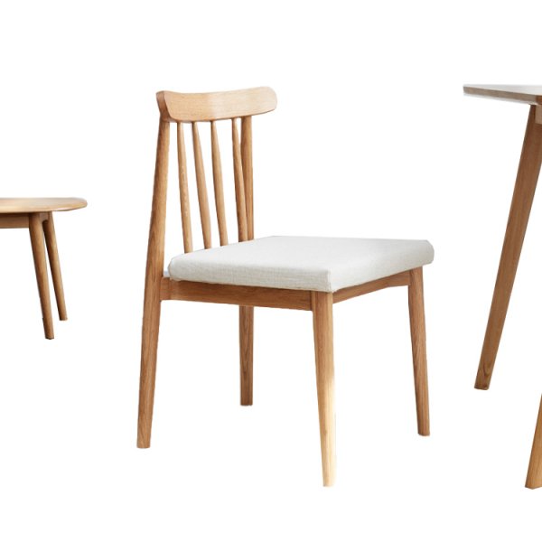 Wholesale Modern White Fabric Dining Room Furniture Restaurant Wood Chair With Wooden Legs