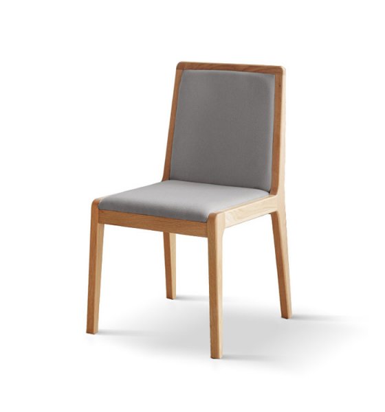 High Quality Nordic Modern White Color Upholstered Solid Wood Hotel Dining Chair With No Arm