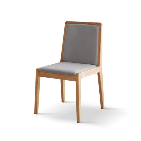 High Quality Nordic Modern White Color Upholstered Solid Wood Hotel Dining Chair With No Arm