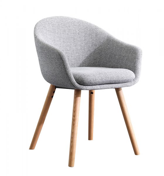 Home Furniture And No Folded Nordic Handmade Contemporary Fully Grey Upholstered Wooden Dining Room Chair With Oak Legs