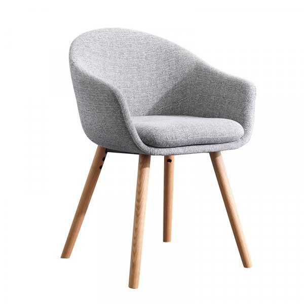 Home Furniture And No Folded Nordic Handmade Contemporary Fully Grey Upholstered Wooden Dining Room Chair With Oak Legs