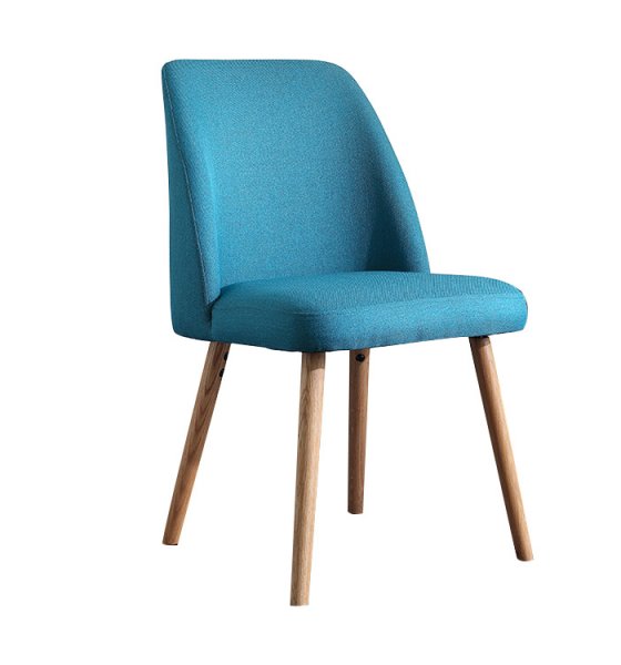 Cheap Resturant Hotel Sofa Art Deco Luxury Light Blue Fabric Fully Upholstered Solid Wooden Dining Room Chair With Armrests