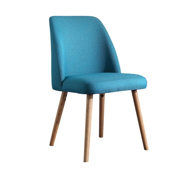 Cheap Resturant Hotel Sofa Art Deco Luxury Light Blue Fabric Fully Upholstered Solid Wooden Dining Room Chair With Armrests